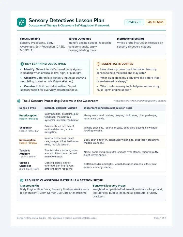 Sensory Detectives Lesson Plan