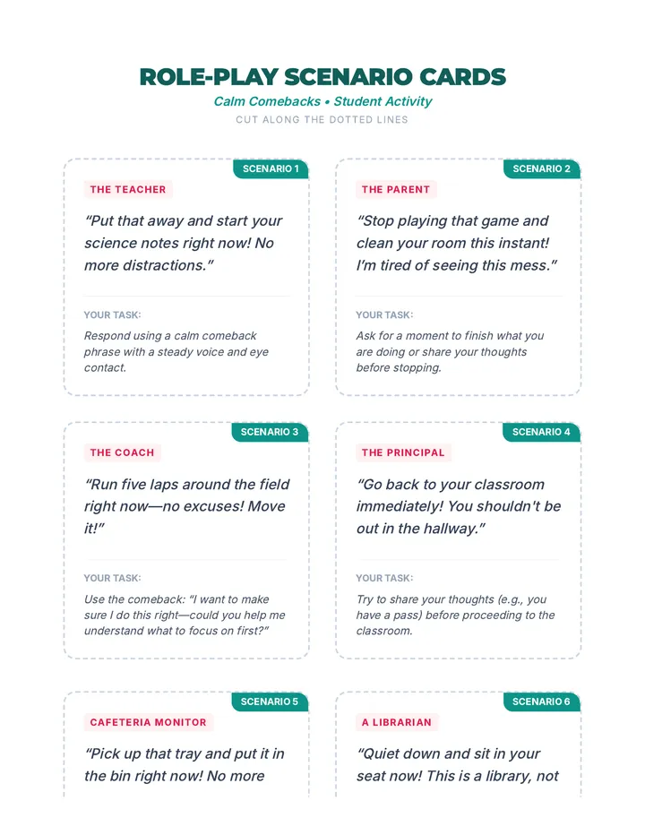 Role-Play Scenario Cards