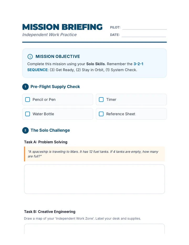 Mission Briefing Worksheet