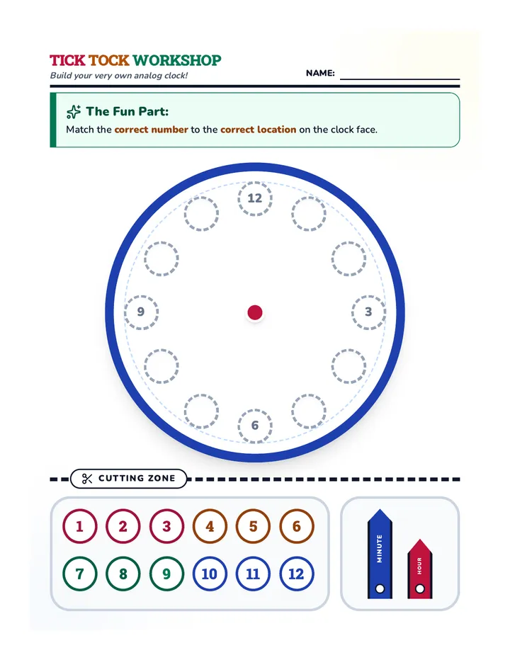 Clock Workshop Activity Full Page