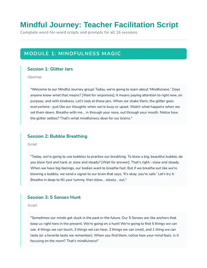 Mindful Journey Facilitation Script