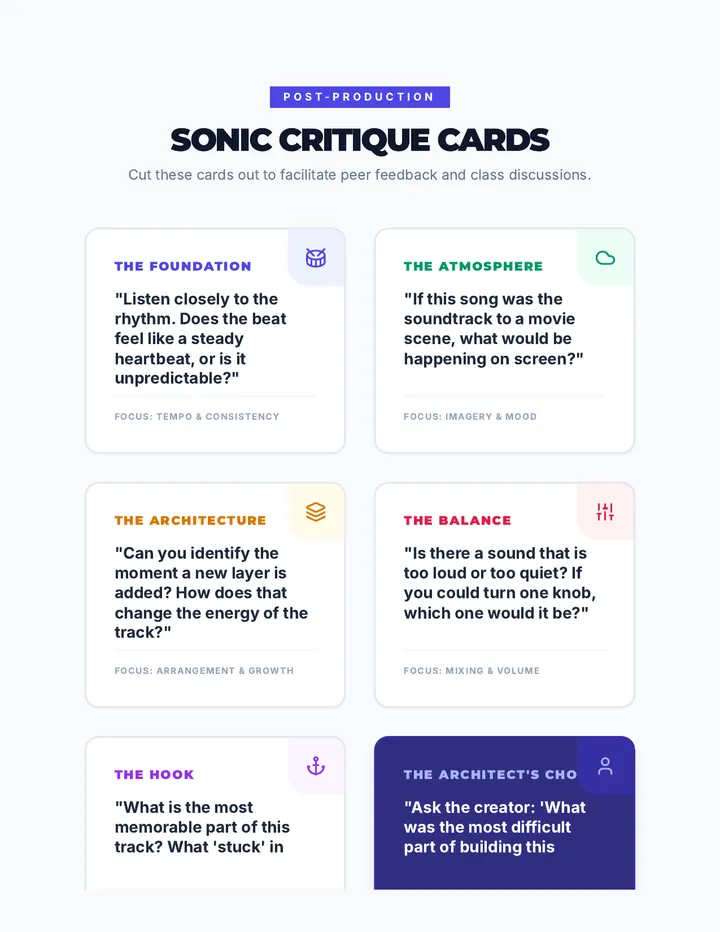 Sonic Critique Cards