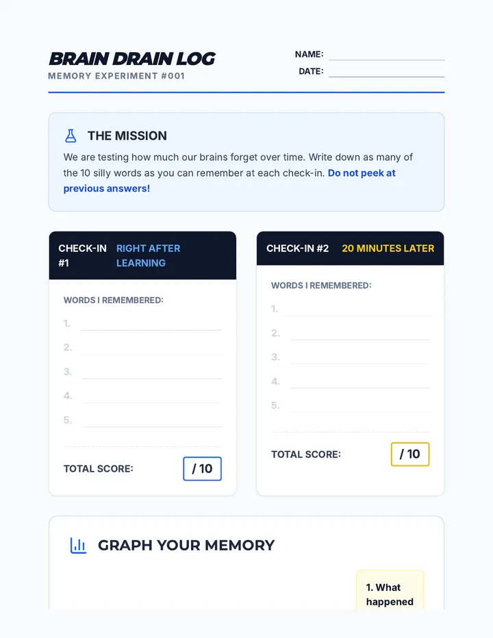 Brain Drain Worksheet