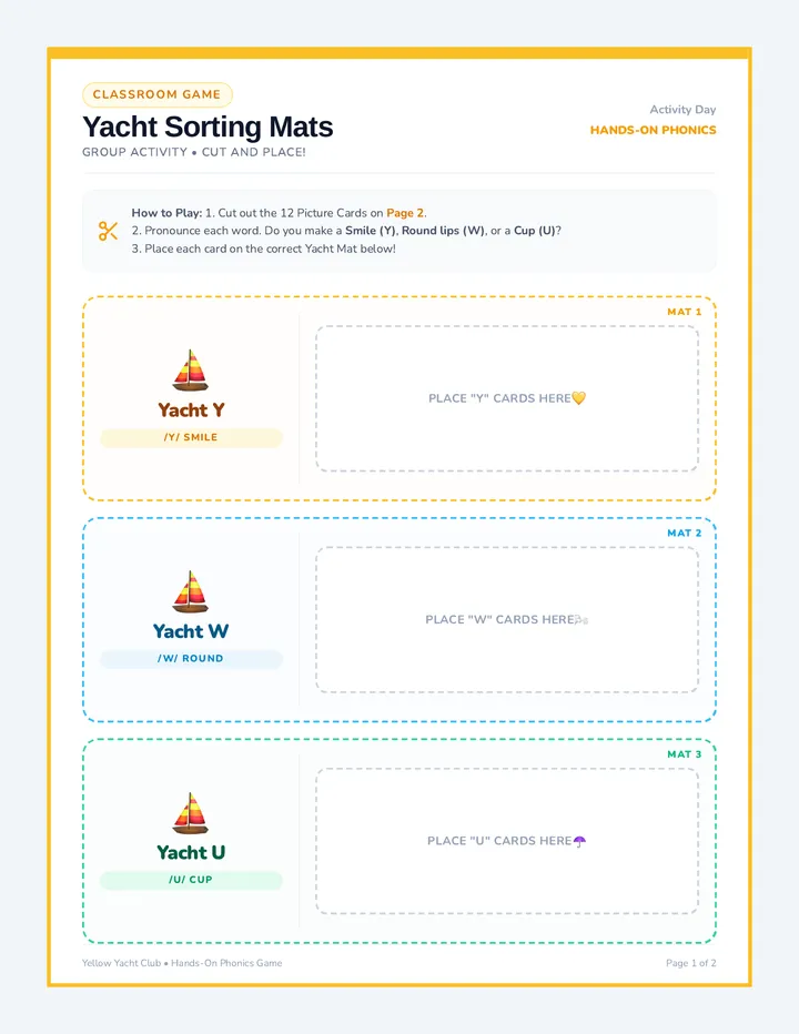Yaky Yak Sort Game