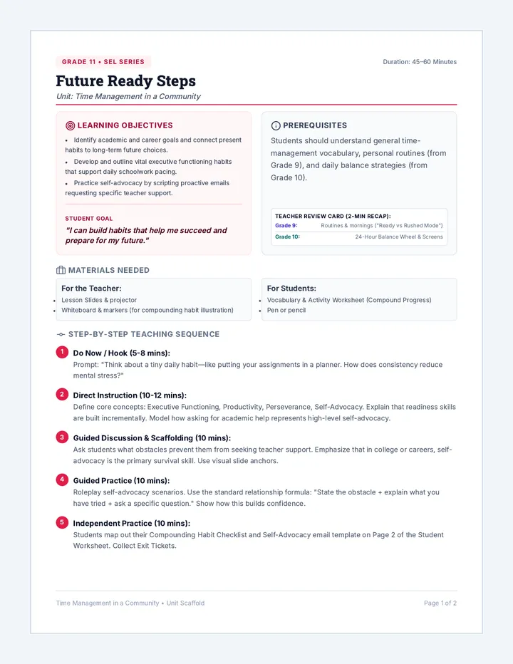 Future Ready Steps Teacher Guide