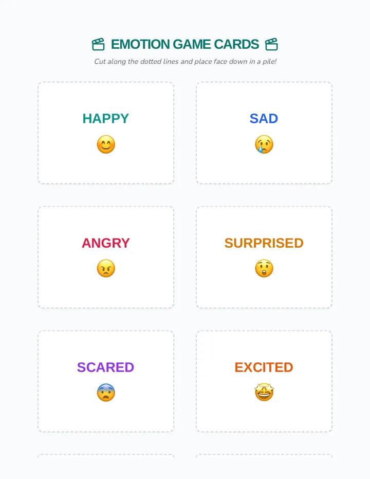Emotion Game Cards