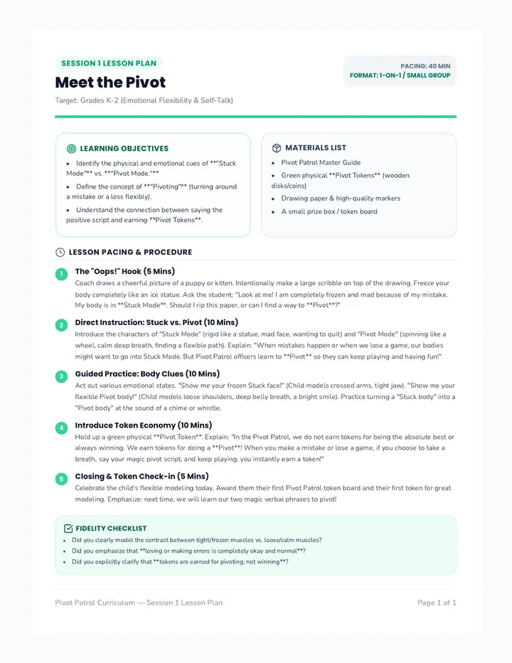 Session 1 Lesson Plan
