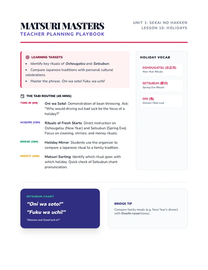 Matsuri Masters Teacher Guide