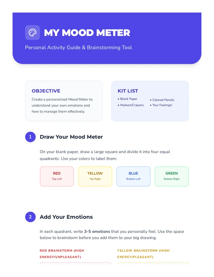 My Mood Meter Activity Guide
