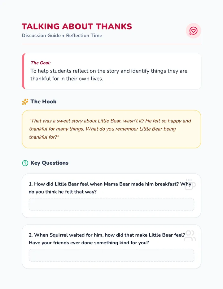 Talking About Thanks Discussion Guide