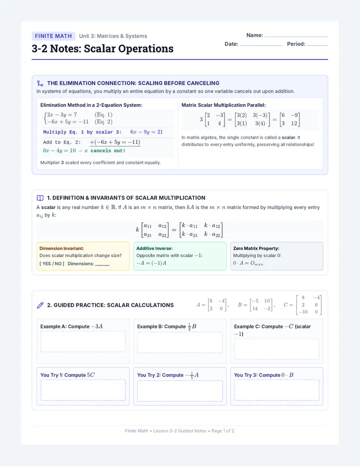 Scalar Operations Guided Notes