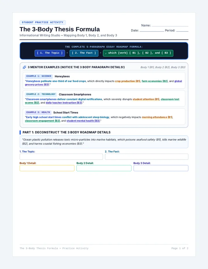 Thesis Blueprint Practice Activity