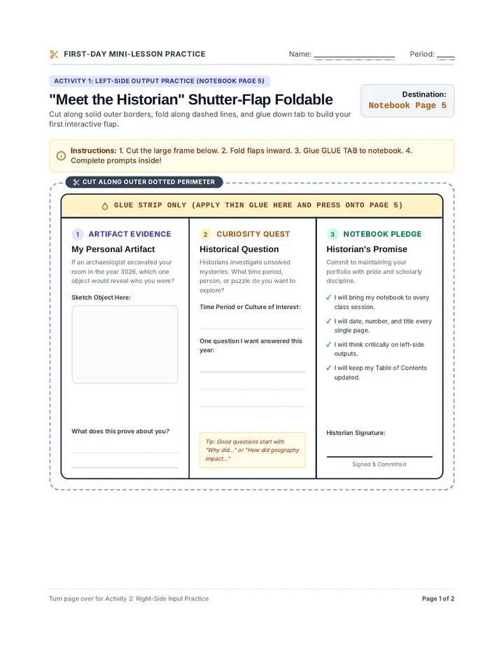 First Day Starter Activity