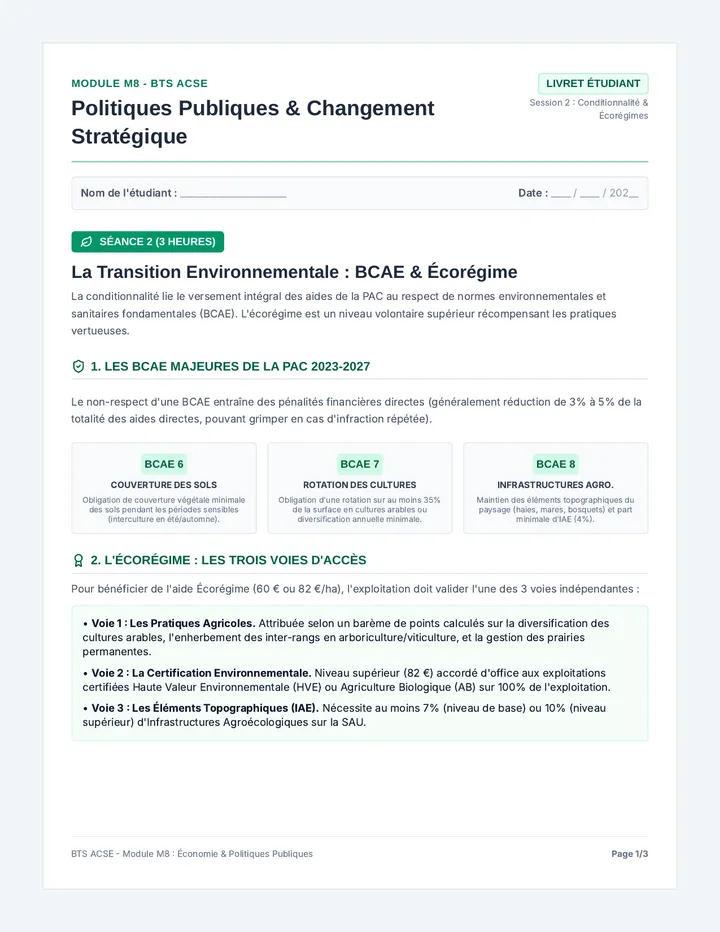 Transition Conditionnalité Livret Étudiant