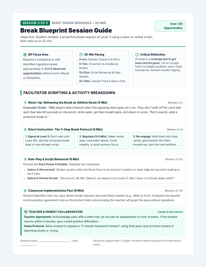 Break Blueprint Session Guide