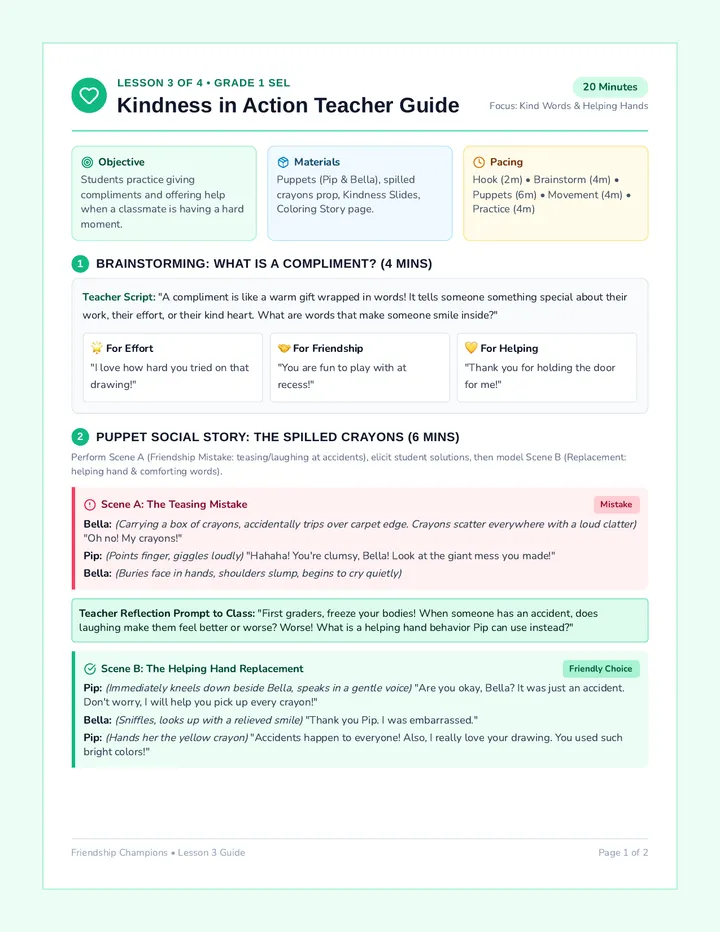 Kindness in Action Teacher Guide