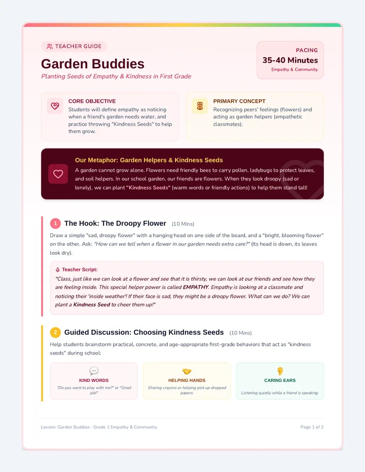 Garden Buddies Teacher Guide