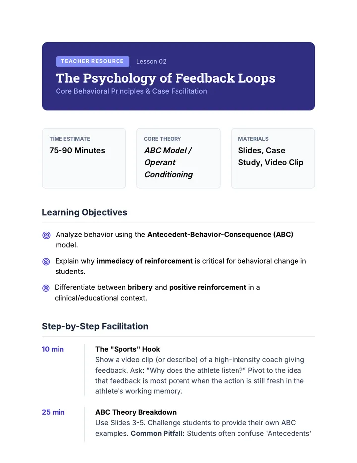 Feedback Loops Lesson Plan