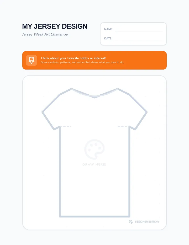 Jersey Design Template Worksheet