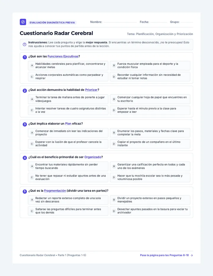 Radar Cerebral Cuestionario