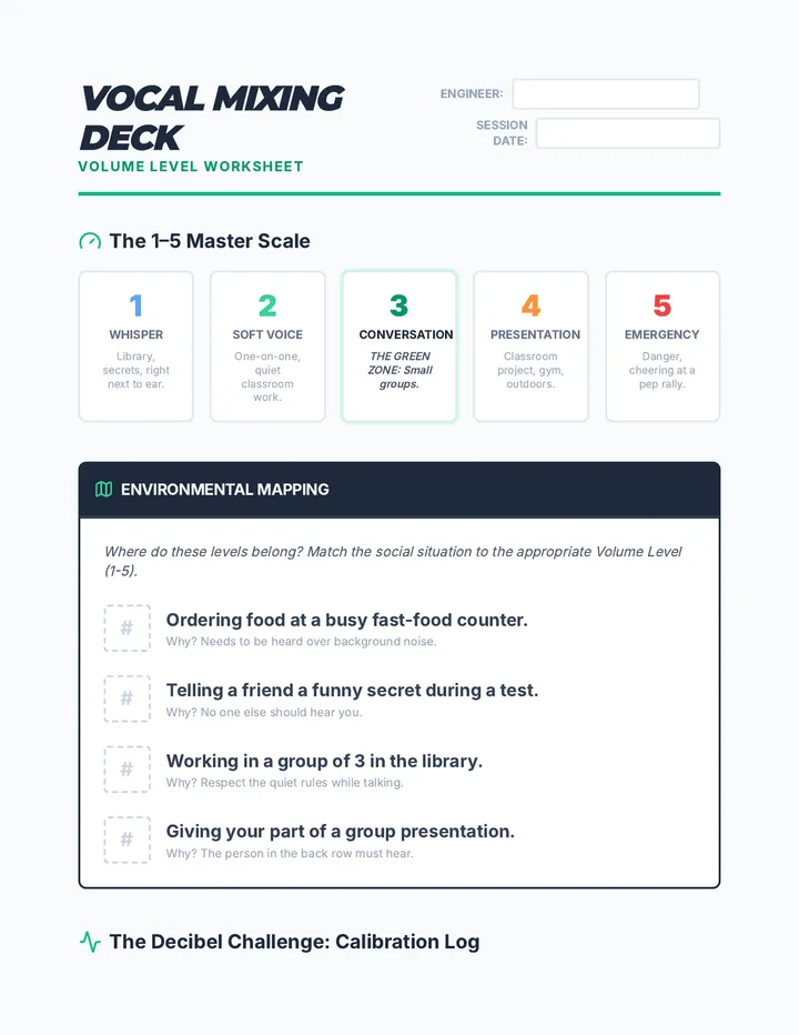 Vocal Mixing Deck Worksheet