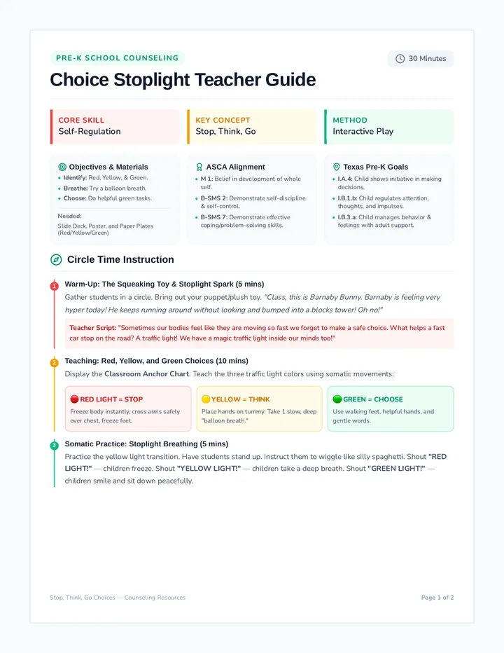 Choice Stoplight Teacher Guide