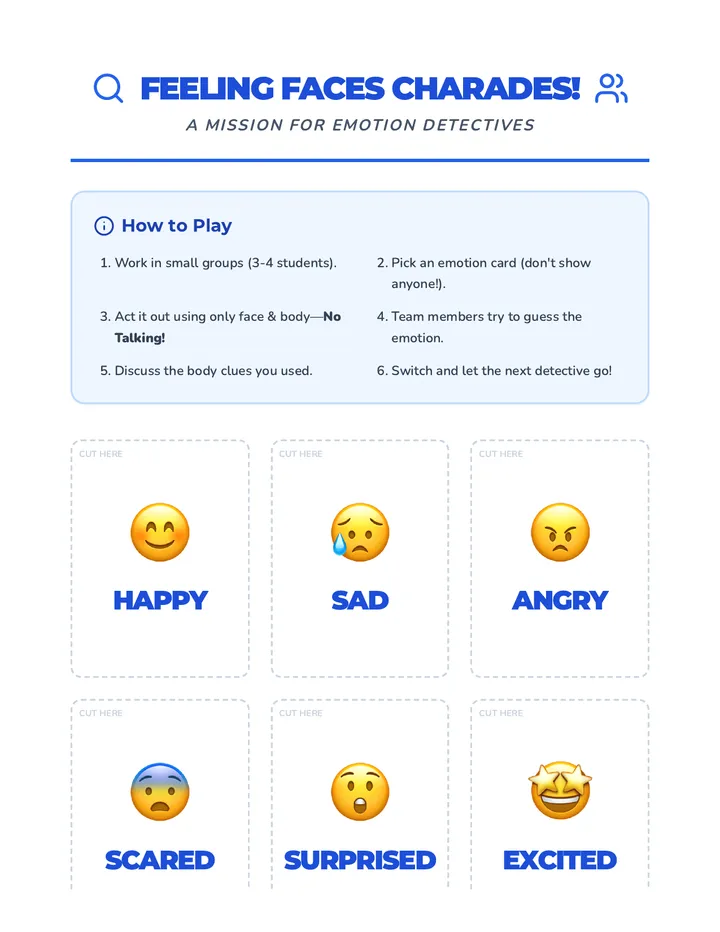 Feeling Faces Activity Cards