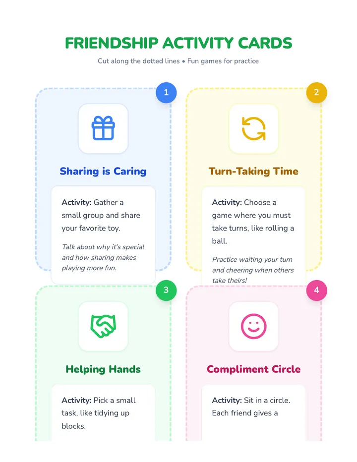 Friendship Activity Cards