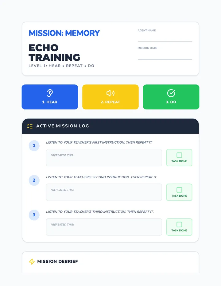 Echo Training Worksheet