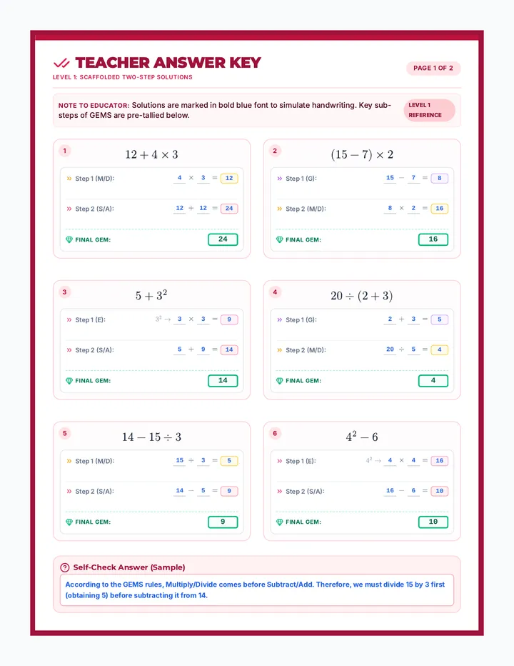 Gems Teacher Key