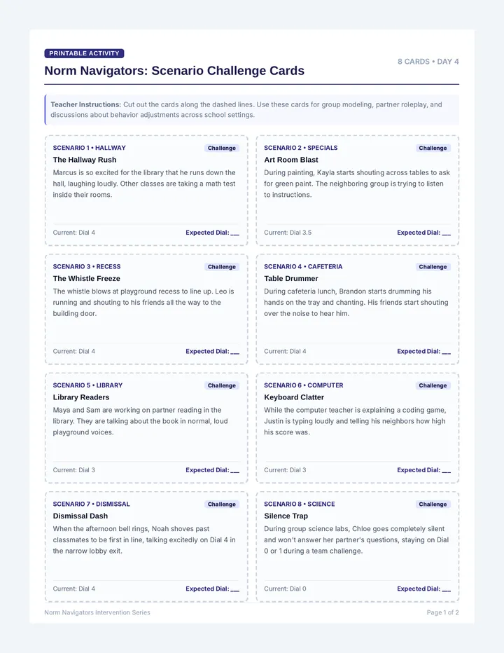 Norm Navigators Challenge Cards