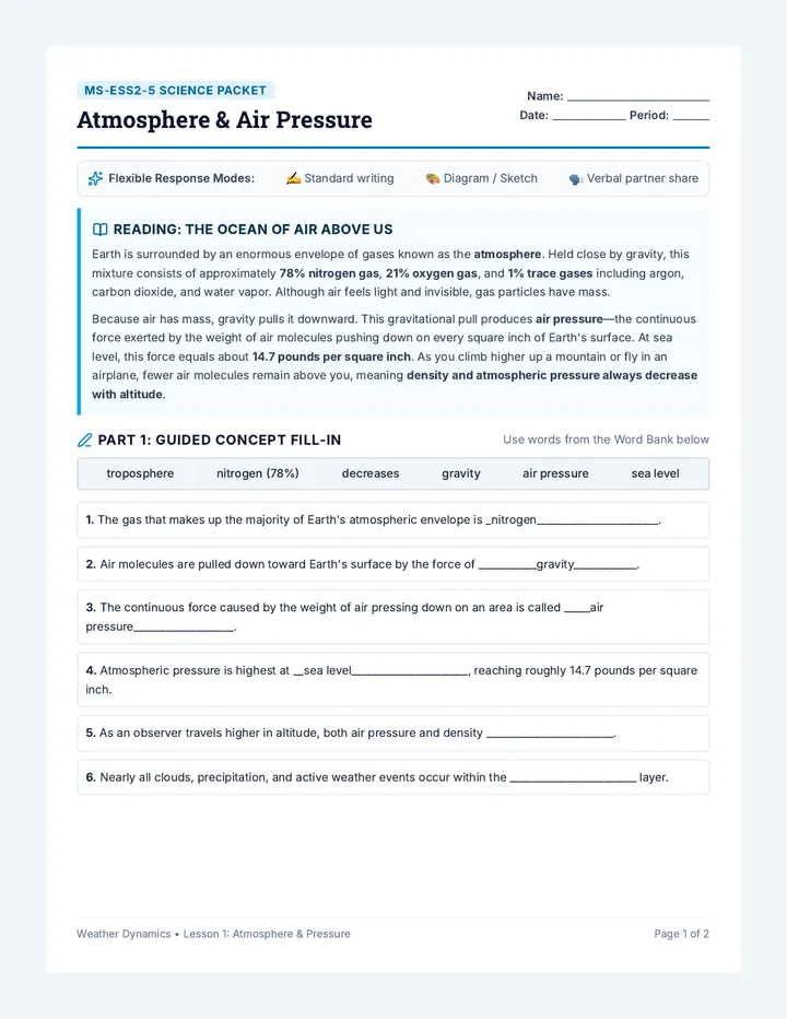 Atmosphere Notes Handout