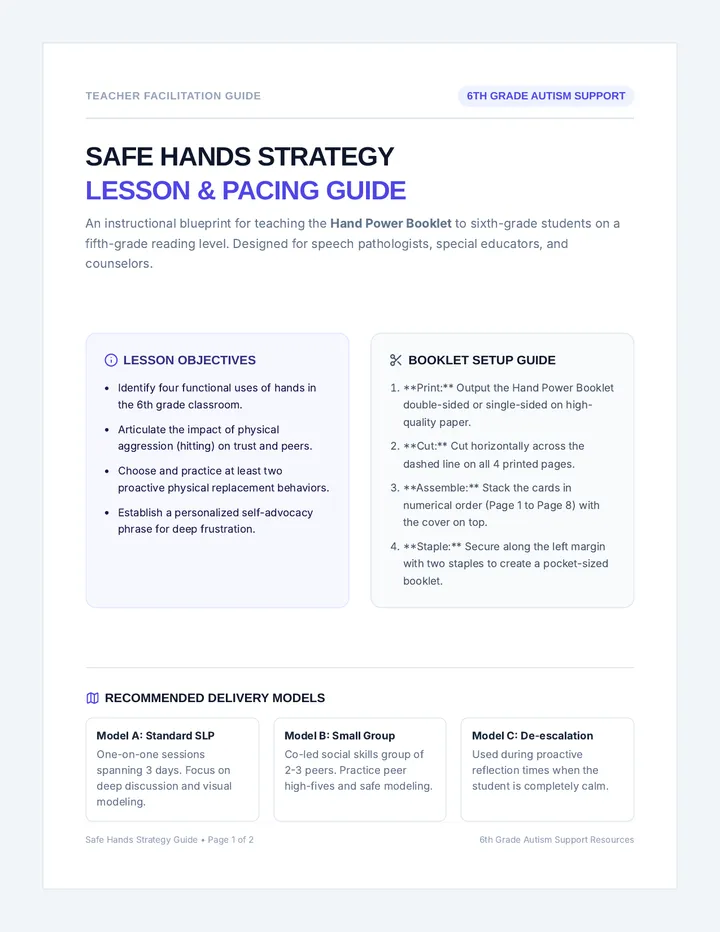 Safe Hands Lesson Guide