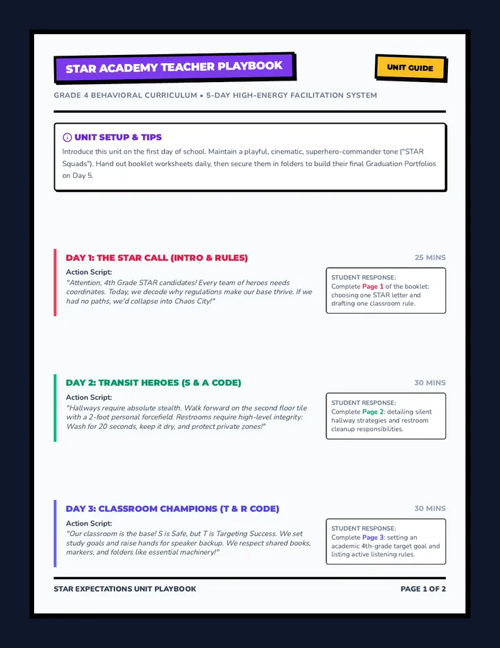 STAR Teacher Playbook