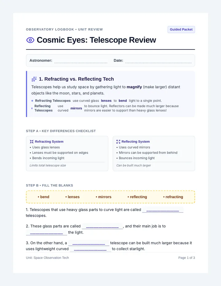 Cosmic Eyes Review Packet