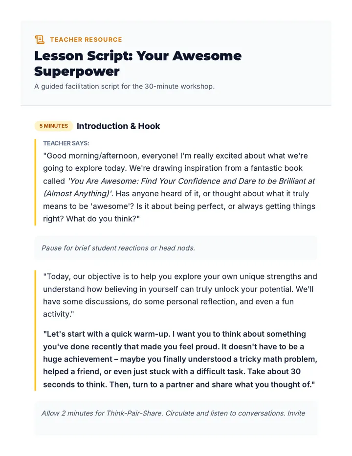Your Awesome Superpower Script