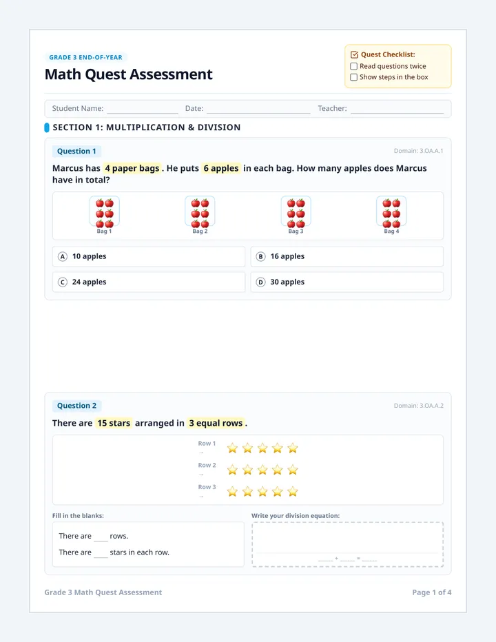 Math Quest Assessment