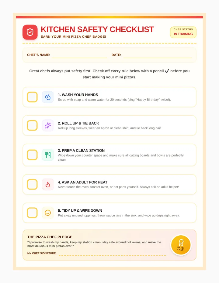 Pizza Chef Safety Checklist