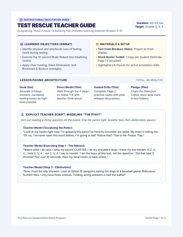 Test Rescue Teacher Guide
