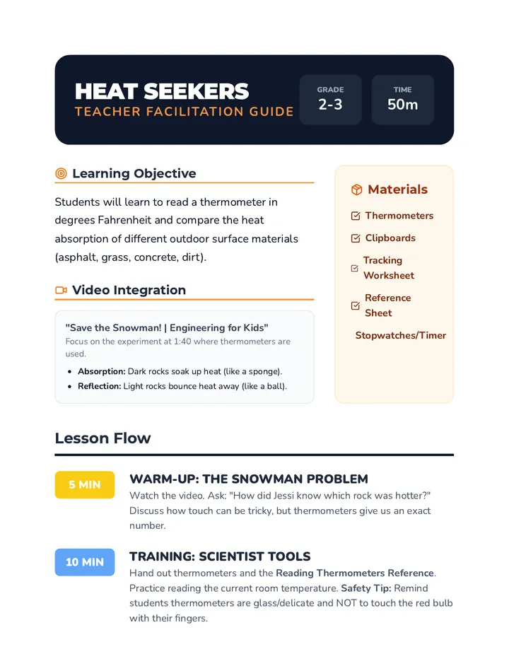 Heat Seekers Teacher Guide