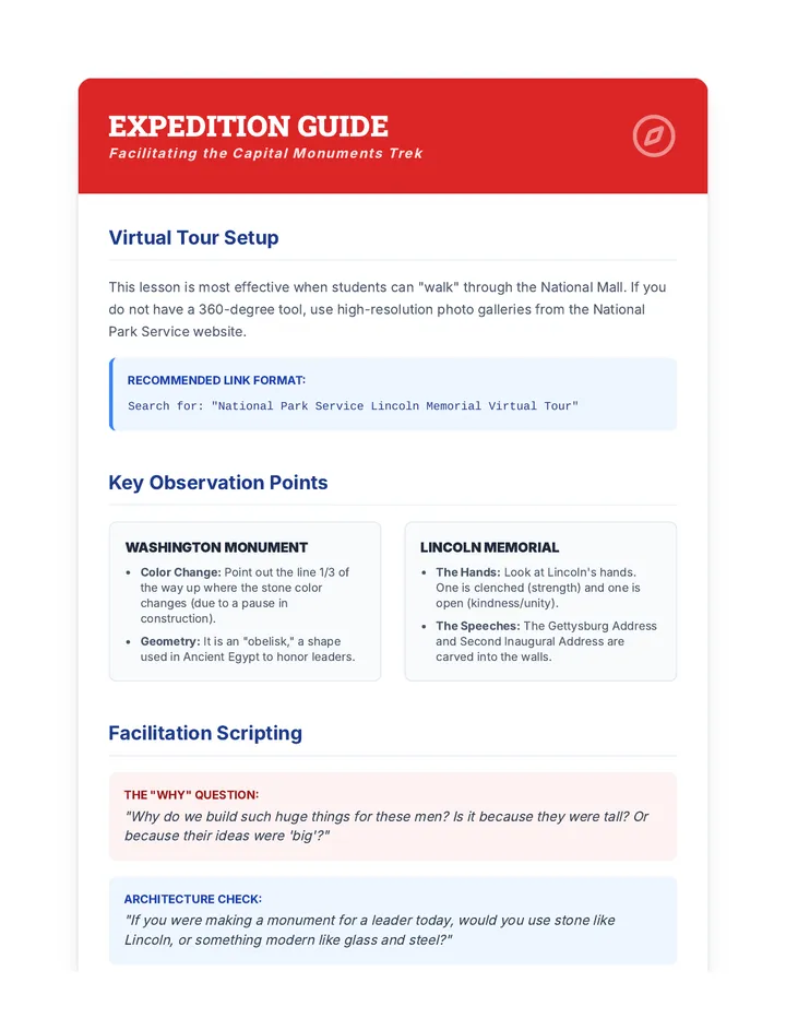 DC Virtual Tour Teacher Guide