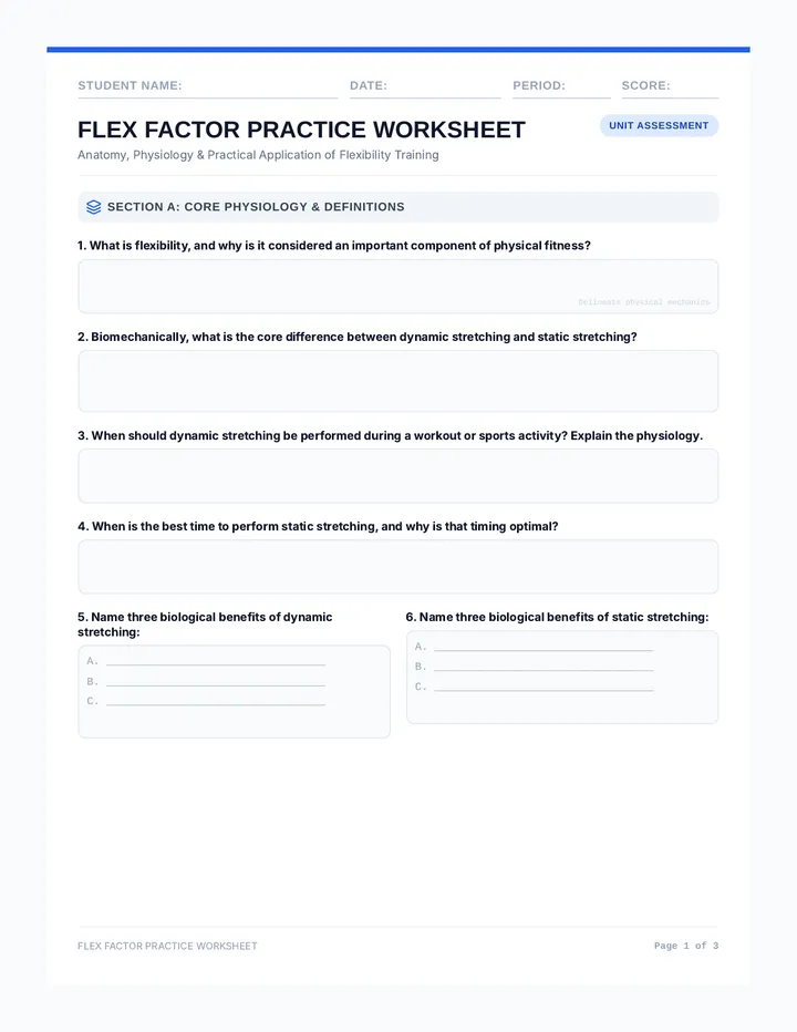 Flex Factor Practice Worksheet