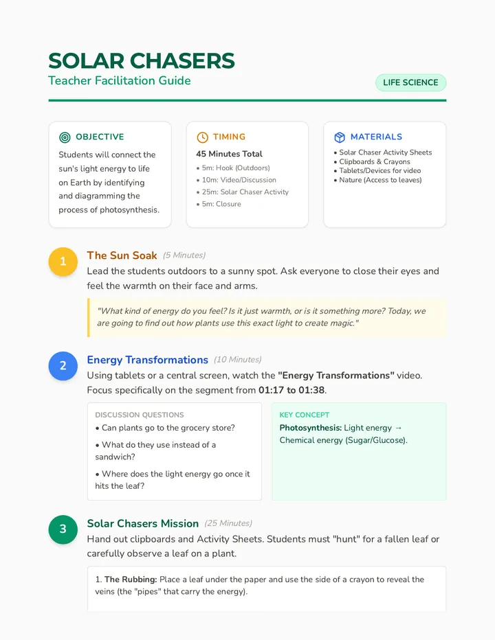 Solar Chasers Teacher Guide