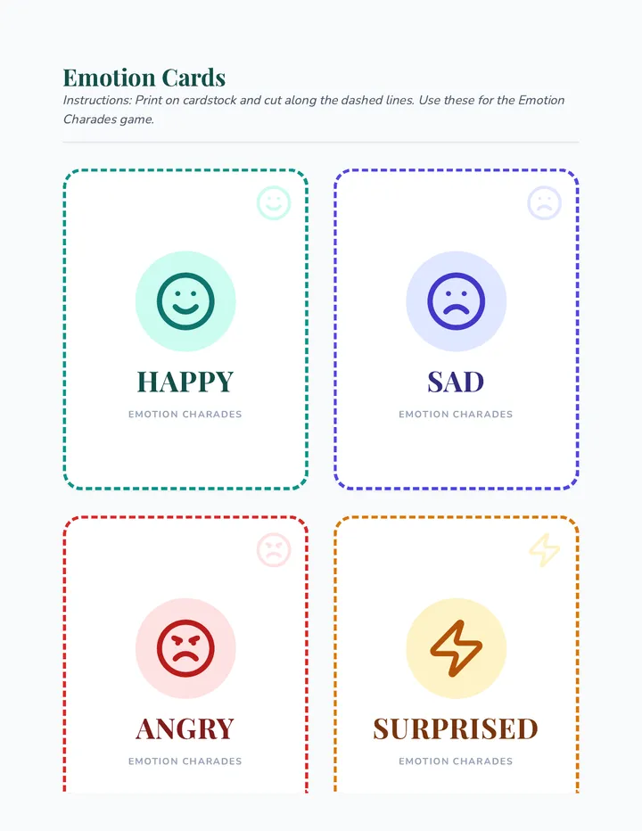 Printable Emotion Cards
