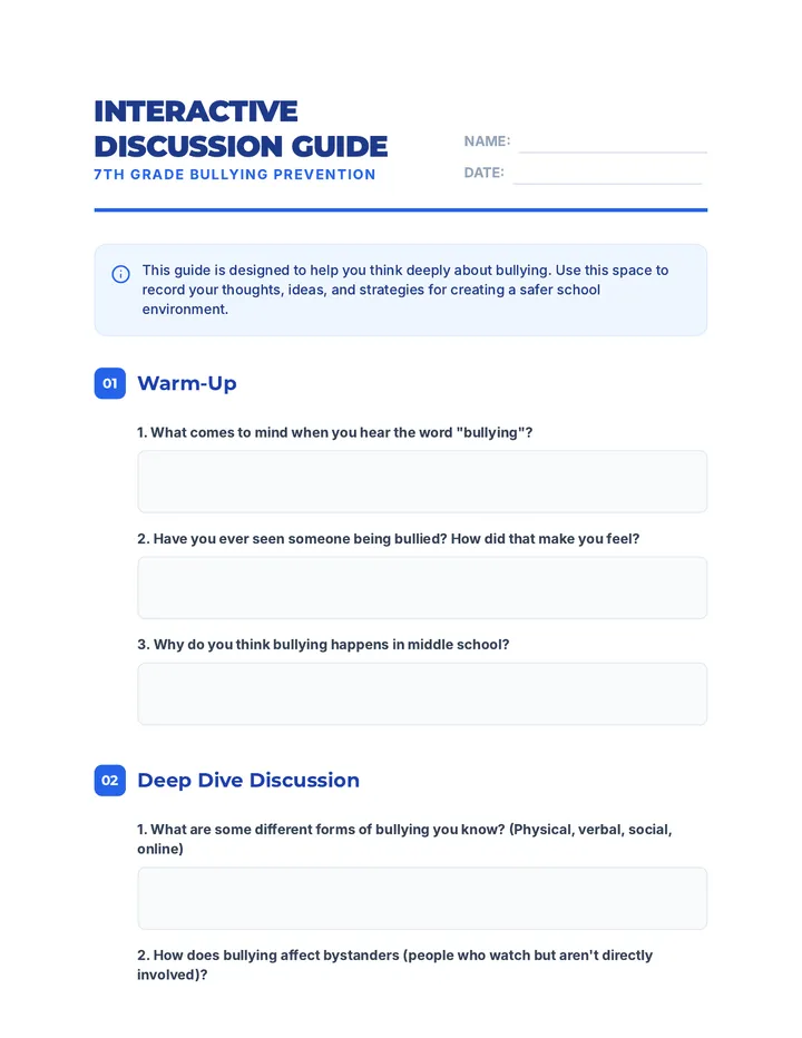 Interactive Discussion Guide Activity