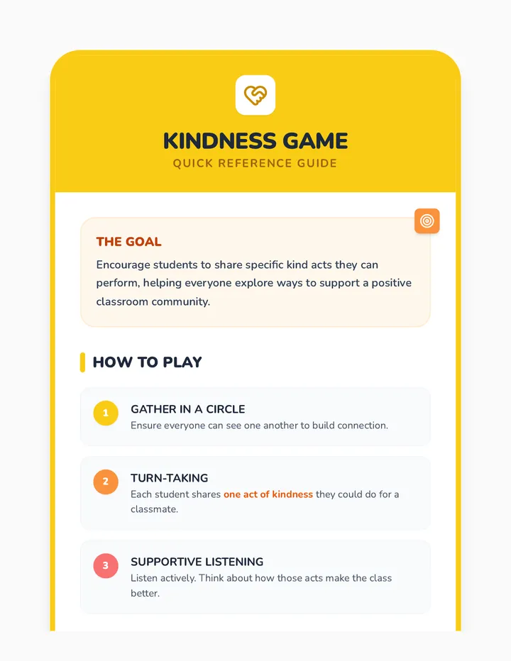 Kindness Game Instructions