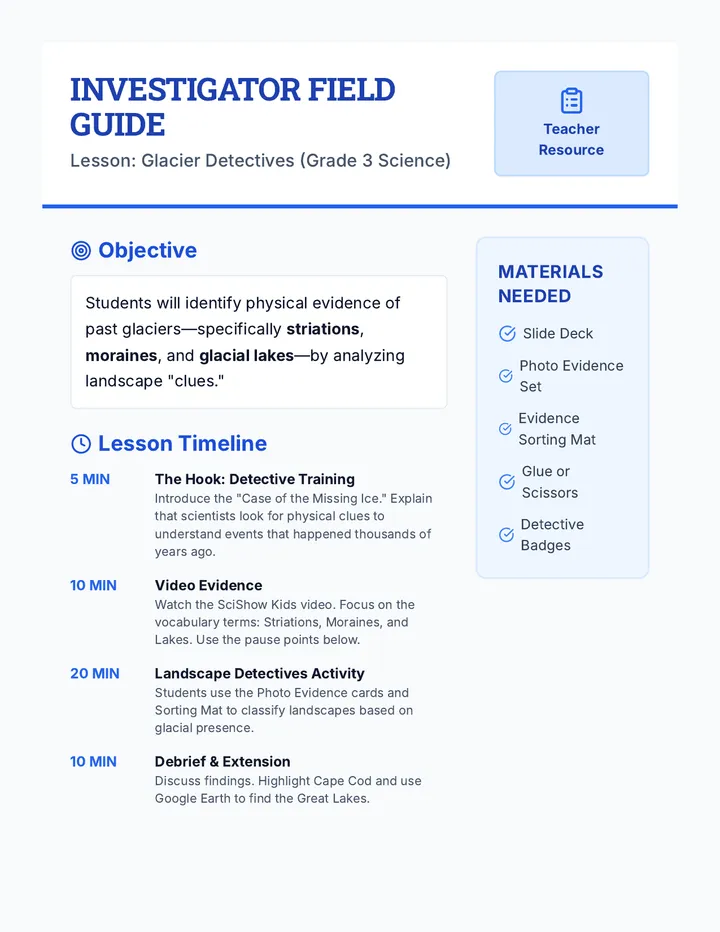 Investigator Field Guide Teacher Resource