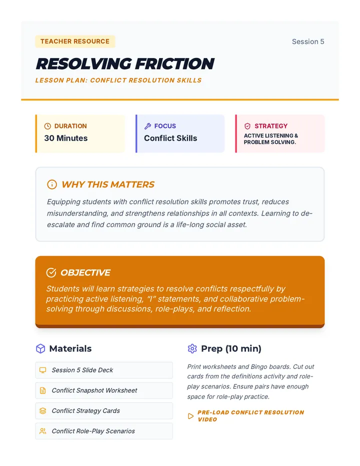 Connection Lesson Plan