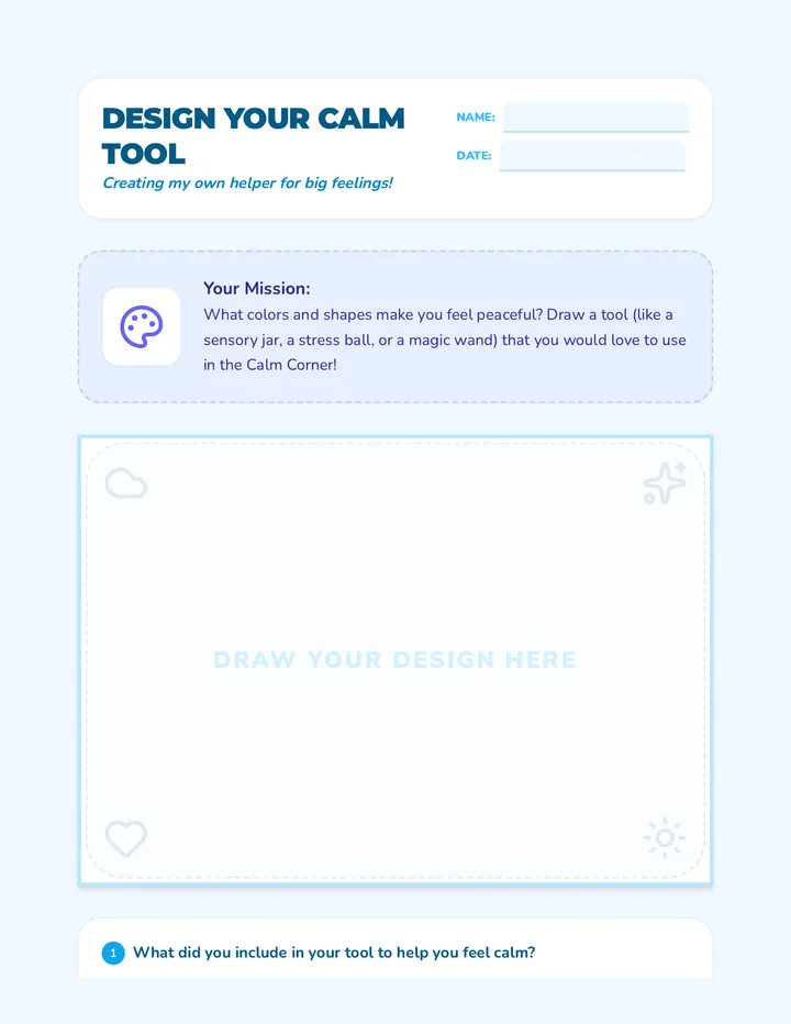 Design Your Calm Tool Activity Sheet