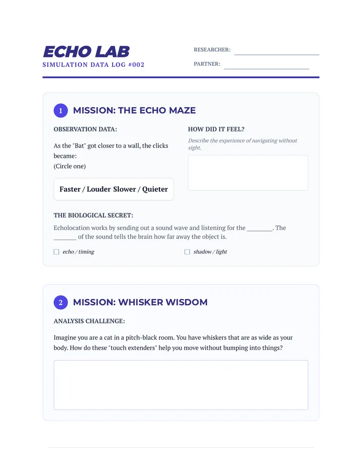 Echo Lab Activity Sheet